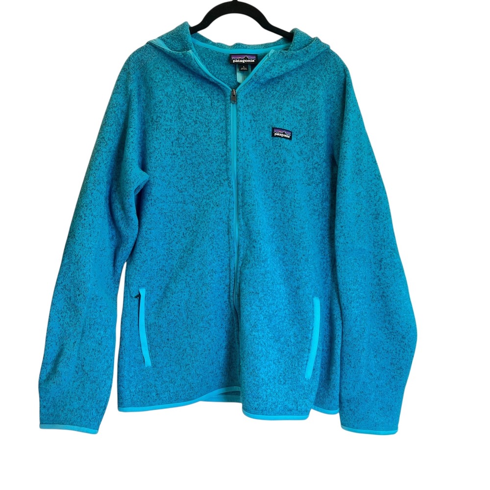 Patagonia Better Sweater Full Zip Hoodie Womens Large Blue Heather Fleece 25538